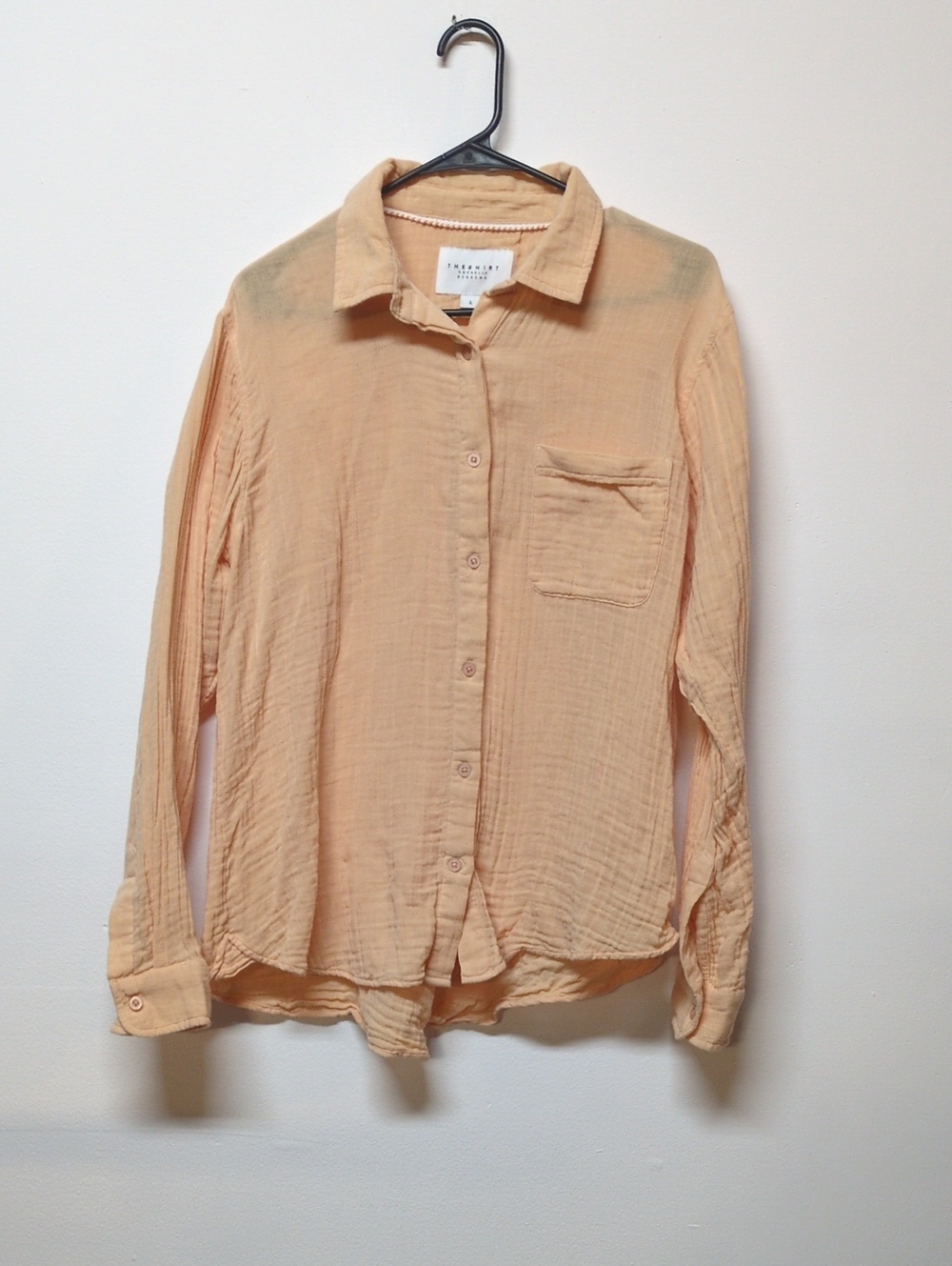 The Shirt Rochelle Behrens Cotton Gauze, Peach, Size L